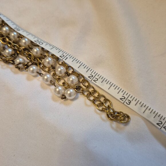 Rose Multi-Chain Necklace With Pearls - Picture 4 of 5